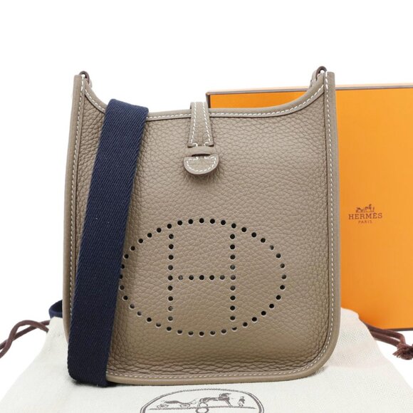 Hermes Evelyne TPM 16 Amazone Clemence Leather Crossbody Bag Etoupe - Picture 3 of 14